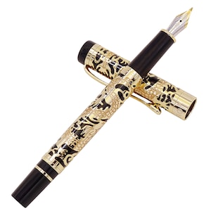 Jinhao 5000 Black Dragon Füller, EF/F/M/Bent Nib Vintage Stift Kalligraphie Stift