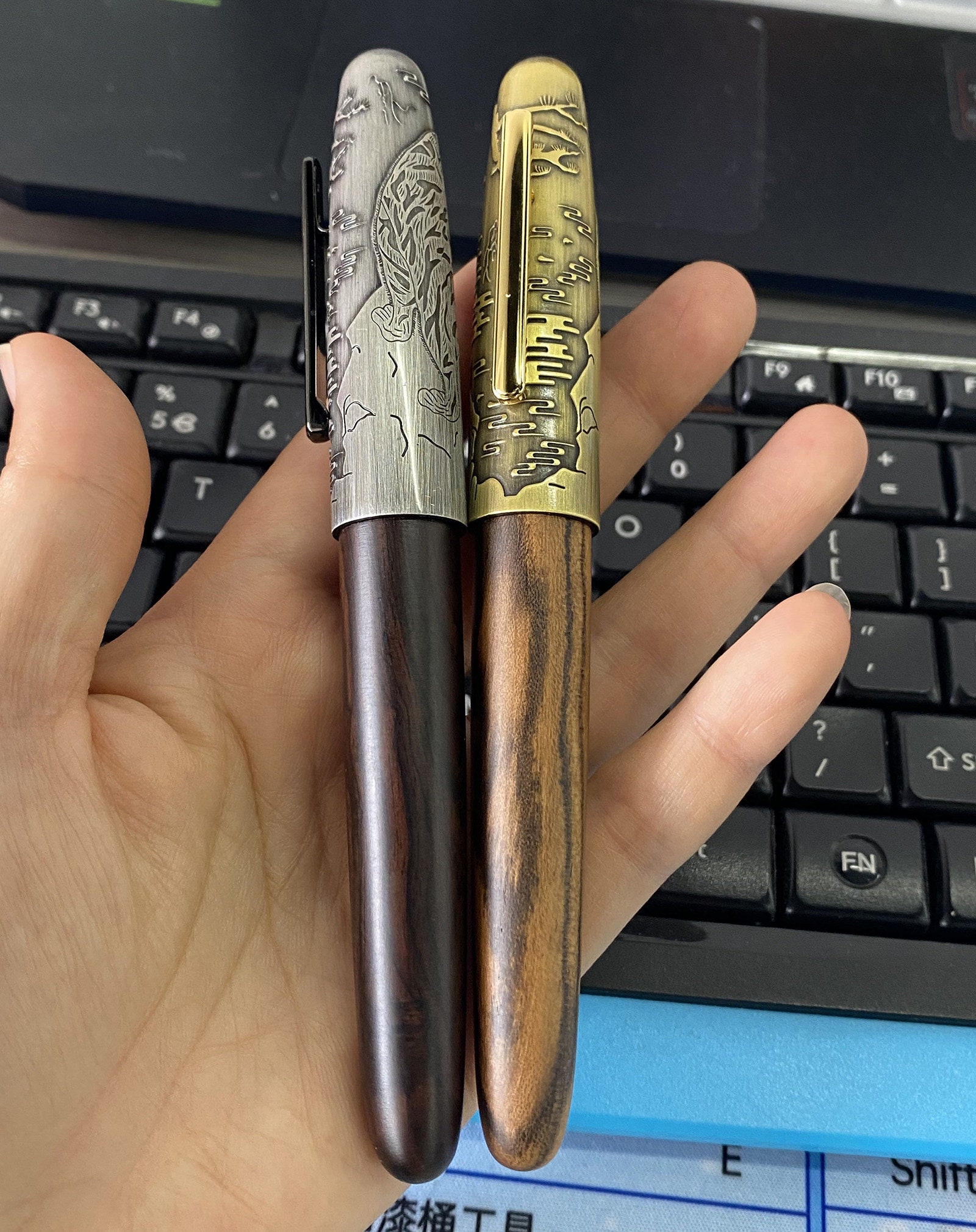 Jinhao 9056 Wood Fountain Pen Tiger Carving Cap , Ef/f/m Jinhao 9056 Wood Fountain Pen Tiger Carving Cap , Ef/f/m