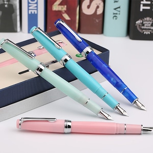 Majohn New Moon Füllfederhalter, Iridium EF / F / gebogene Feder Zelluloid, die Geschenk-Stift für Büro Schule schreibt