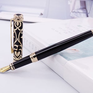 Duke Edler Saphir Füller Schwarz Fass Gold Borte Medium Nib/ Bent Nib Signatur Stift