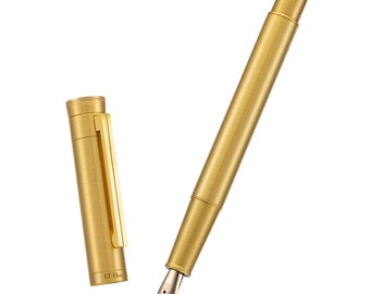 Hongdian 1861 Brass Forest Fountain Pen, EF/F/M/Bent Nib Modern Design Smooth Writing Pen