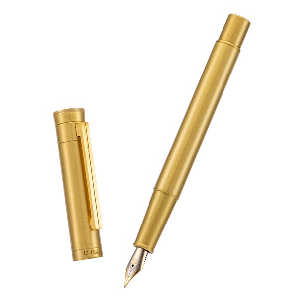 Hongdian 1861 Brass Forest Fountain Pen, EF/F/M/Bent Nib Modern Design Smooth Writing Pen