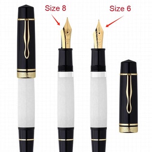 Majohn P139 Fountain Pen Big Piston Resin Pen, Size 6/8 EF/F/M Nib Writing Pen image 2