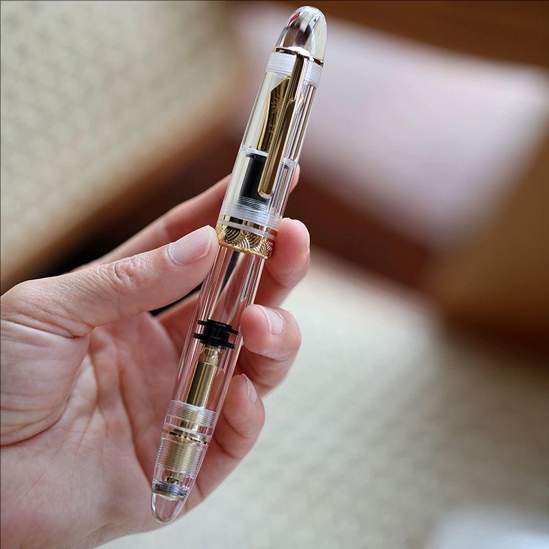 MAJOHN A2 Press Fountain Pen Retractable EF Nib 0.4mm Resin Ink Pen