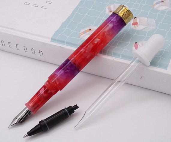 2019 PENBBS 471 29 Red Mini Short Acrylic Fountain Pen Case Set
