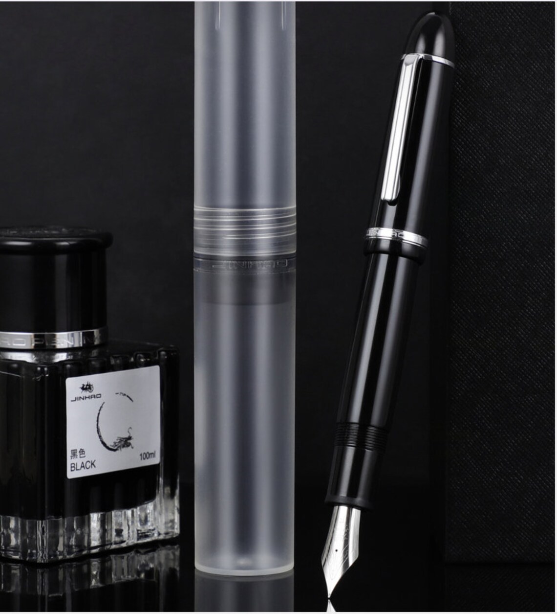 Jinhao X159 Black Acrylic Fountain Pen Iridium Fine Nib 0.5 Etsy