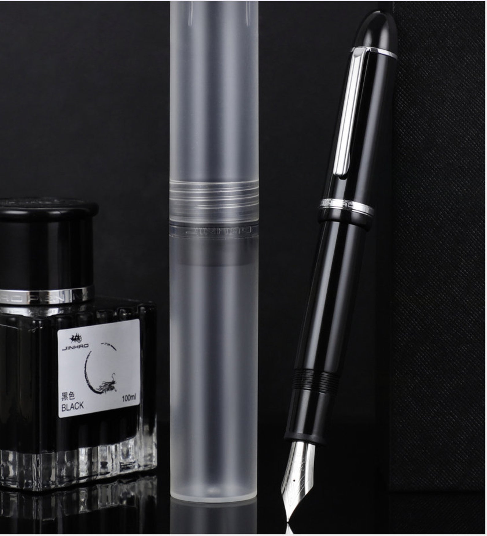 Jinhao X159 Black Acrylic Fountain Pen Iridium Fine Nib 0.5 Etsy India