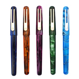 Picasso EtSandy Aurora 975 Fountain Pen, Iridium Fine Nib Celluloid Vintage Pens Calligraphy Executive Pen