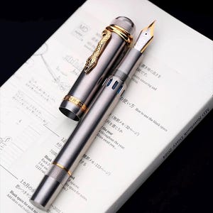 Majohn P137 titanium vulpen, piston snake jaarmaat 6 penpunt kantoorpen schrijfcadeau