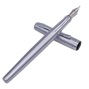 Duke 209 Silber Edelstahl Füllfederhalter, Medium/ Bent Nib Schreibstift Signatur Stift