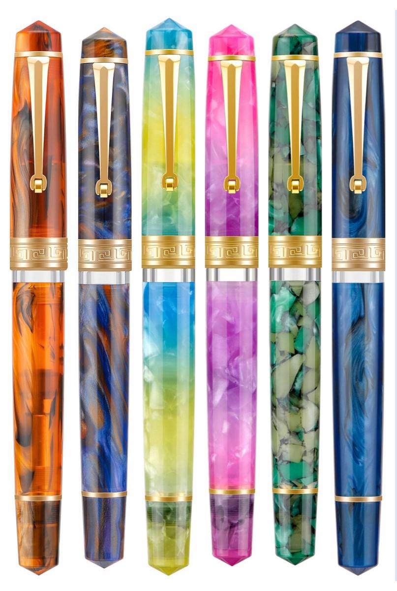 Asvine P20 ピストン万年筆 樹脂ペン イリジウム EF/F/M/1.1 ペン先