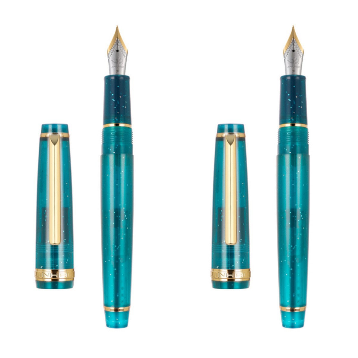 2 PCS Jinhao 82 Peacock Blue Fountain Pen Acrylic Writing