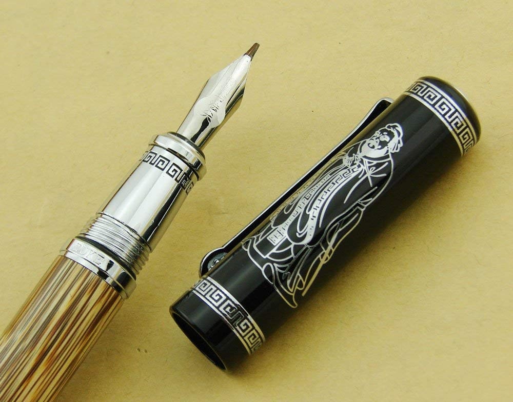 DUKE 551 Confucius Bent Nib Fountain Pen Natural Bamboo Wood Writing Pen Set DUKE 551 Confucius Bent Nib Fountain Pen Natural Bamboo Wood Writing Pen Set