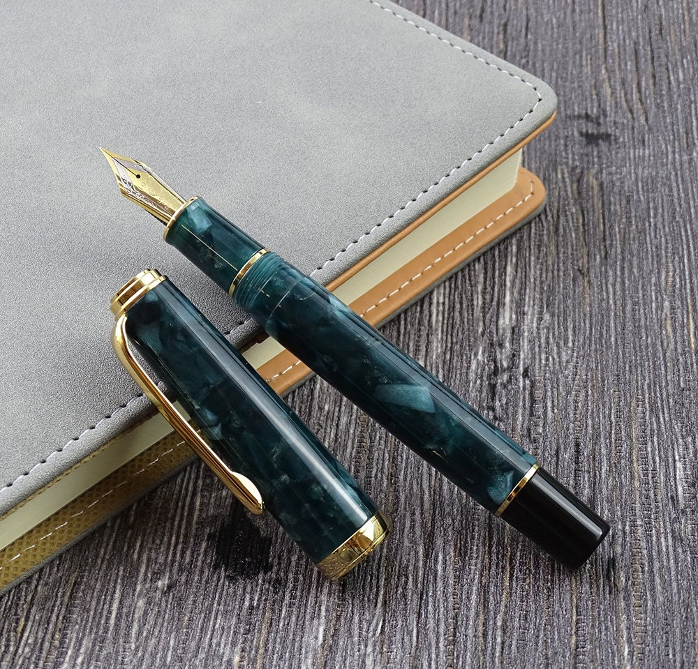 HongDian 960 Retro Black Resin Fountain Pen Extra Fine Nib Classic Pen Includes Metal Box and Ink Converter Smooth Writing Pen HongDian 960 Retro Black Resin Fountain Pen Extra Fine Nib Classic Pen Includes Metal Box and Ink Converter Smooth Writing Pen