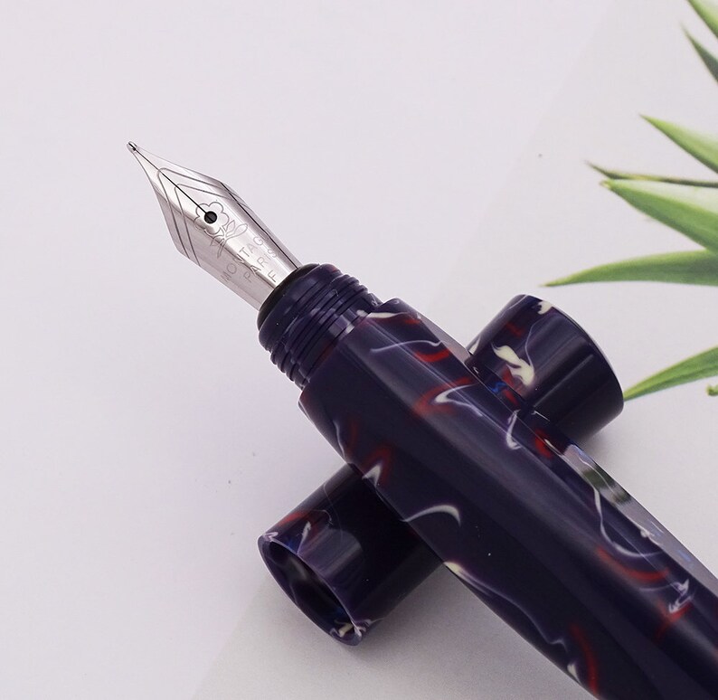 MONTAGUT Resin Purple Fountain Pen Fine Nib Triangle Etsy