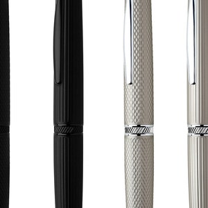Majohn A1 Füllfederhalter Gitter / Streifenoberfläche, Messingpresse Druckstift mit Clip Office Ink Pen