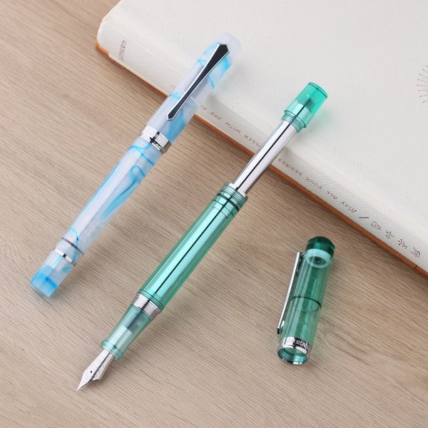 New Penbbs 489 Touchdown Filling fountain Pen, Smooth Fine Nib Arylic Pen For Office School Supplies Gift