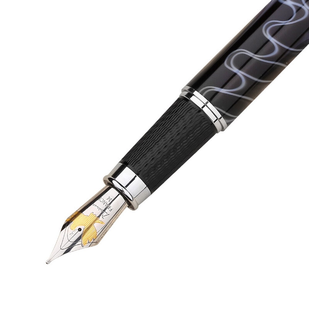 ピカソ 915 グレー ブラック セルロイド 万年筆、22KGP