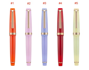 Jinhao 82 Fountain Pen Acrylic Writing Pen EF/ F/M Nib, Silver Trim/ Gold Trim Converter Pen Office Gift