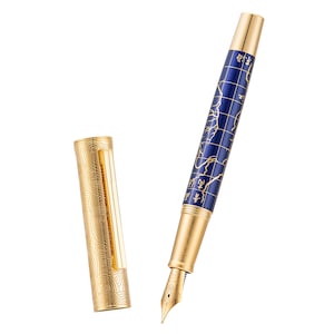 Hongdian 8041 Metal Fountain Pen Qinghai Tibet Plateau Pattern, EF/F/M Nib Smooth Writing Instrument Gift