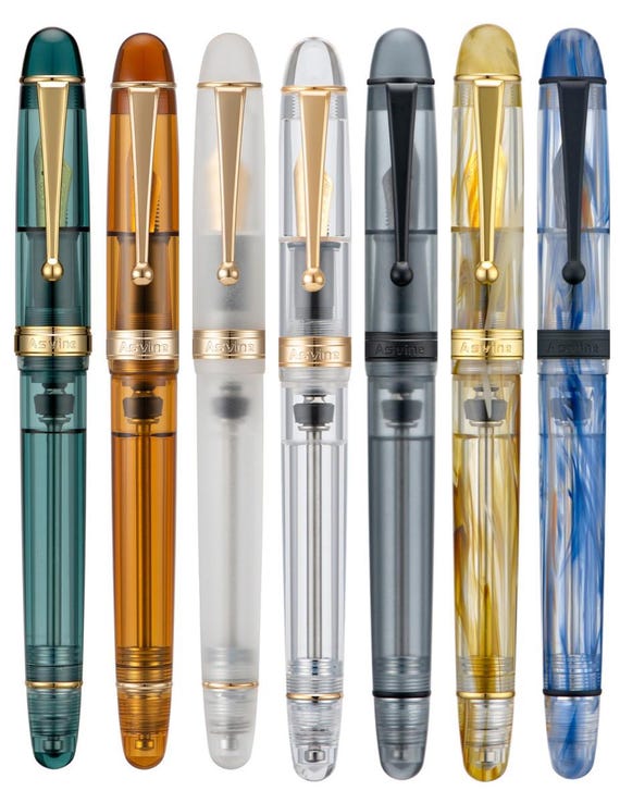 Asvine V126 Vacuum Filling Fountain Pen, Transparent Acrylic Pen