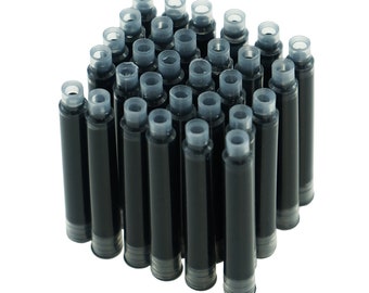 Hongdian Fountain Pen Ink Cartridges Black/ Blue /Colorful, Set of 30 Refill Ink Cartridges, 3.4 mm Bore Diameter