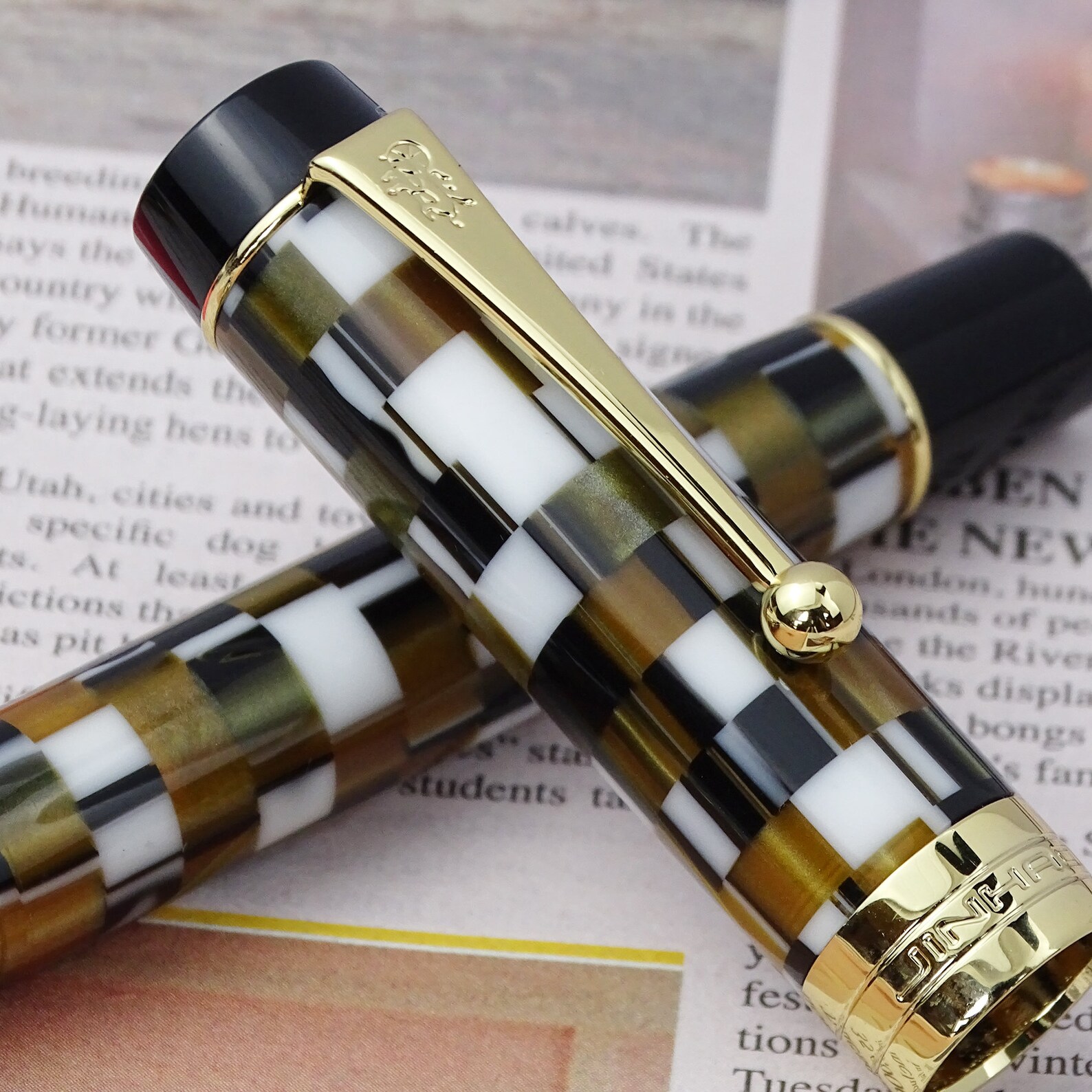 Jinhao 100 Centennial 14K Gold Fountain Pen Fine Nib Brown Etsy