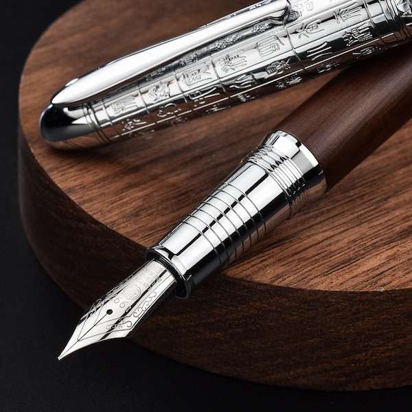 Hongdian 6016 Natural Wood Fountain Pen, Iridium Extra Fine/ Fine Nib/ Medium Nib Writing Pen Gift