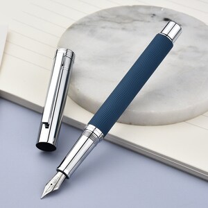 Hongdian 516 Stylo-Plume En Acier Inoxydable Pointe Fine - Design Classique Avec Convertisseur Et Pochette