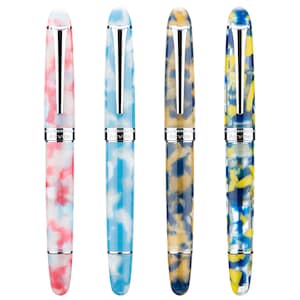 Asvine P50 Piston Fountain Pen, Smooth Writer Collection Pen EF/F/M/B Nib with Gift Box Set