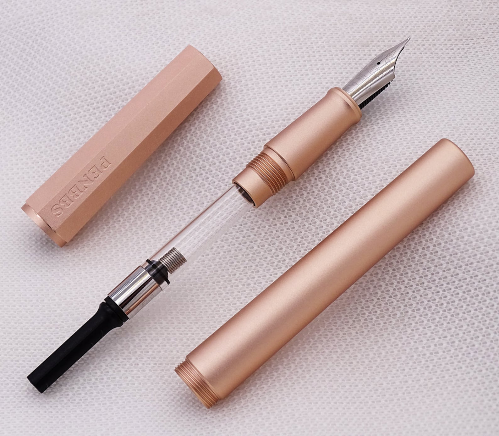 PENBBS 350 Gold Aluminum Fountain Pen Fine Nib Smooth Writing Etsy