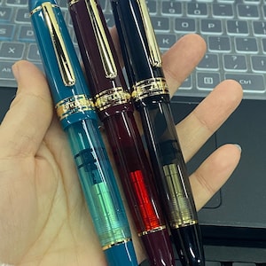 Wingsung 630 Kolben-Füllfederhalter, #8 Iridium Fine Nib Resin Schreibstift