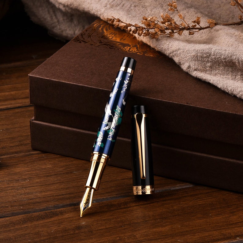 Personalized Hongdian 1837 Metal Fountain Pen Handdrawing Etsy