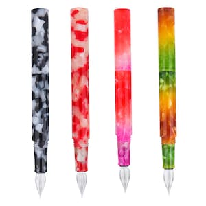 Multifunctional Mini Glass Dip Pens,Delike Fude Bent Nib Pocket Fountain Pen Set