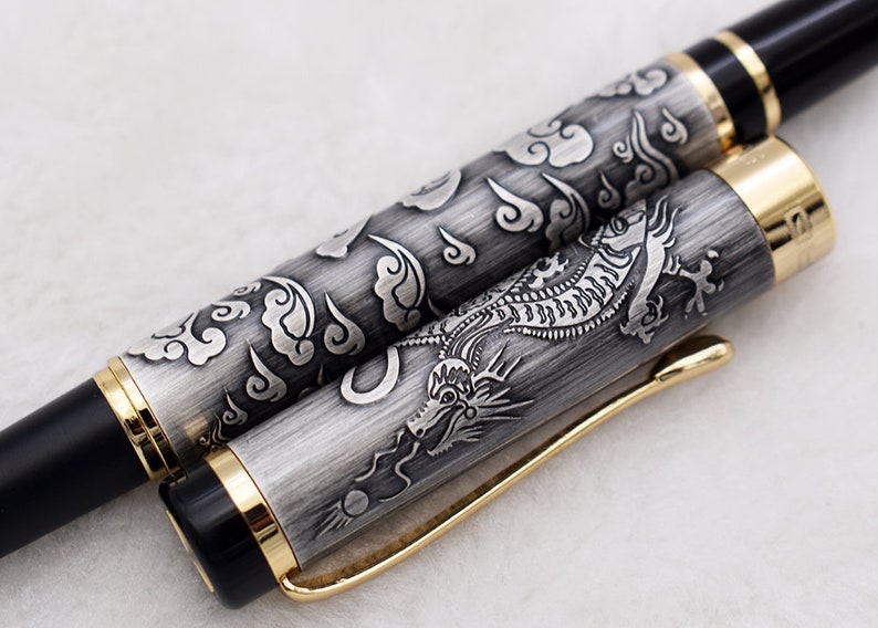 Jinhao 5000 Gray Dragon Rollerball Pen Vintage Pens Etsy