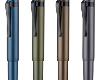 Hongdian Mini stylo plume M2 en alliage d'aluminium, cadeau d'écriture courte plume EF/F/M noire