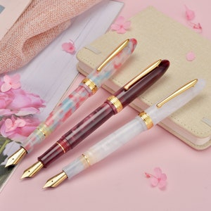 New Hongdian N9 Resin Fountain Pen EF/ Long Blade M Nib Office Writing Pen Gift