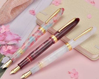 New Hongdian N9 Resin Fountain Pen EF/ Long Blade M Nib Office Writing Pen Gift