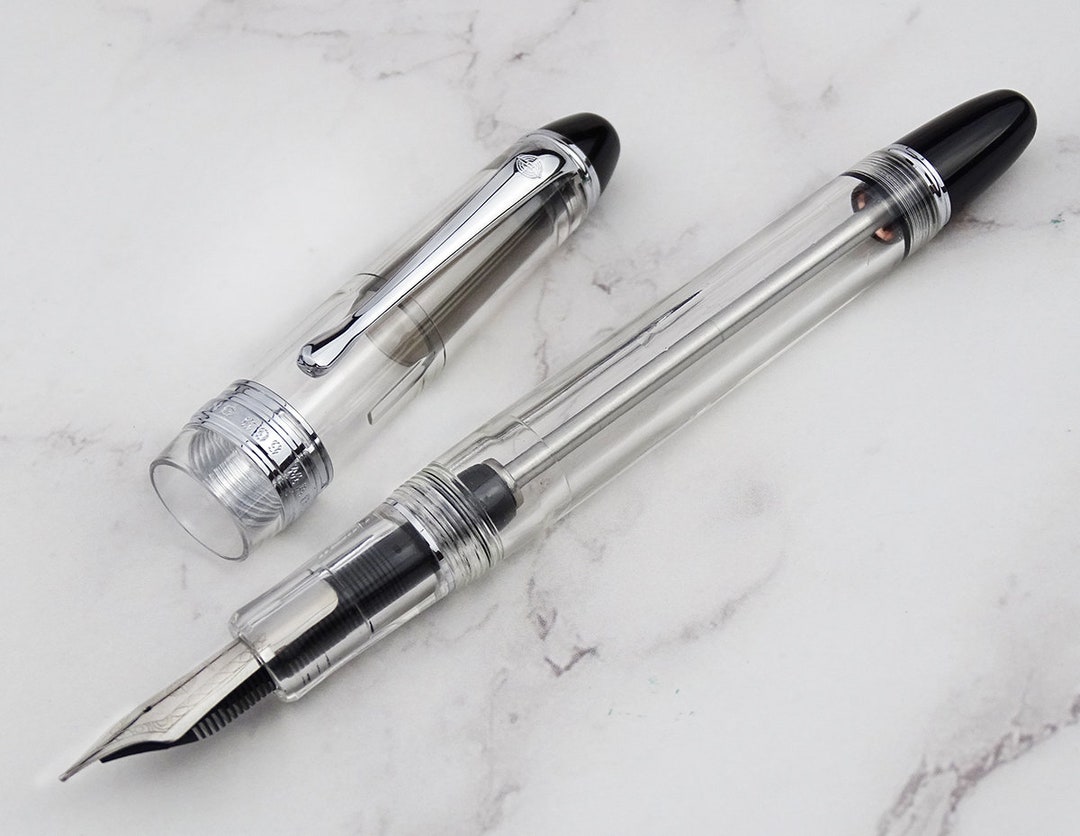 thumbnail image 2 of Wing Sung 699 Acrylic Vacuum Filling Fountain Pen – 0.38/0.5/0.7mm Nib – Vintage Style 2 of 3