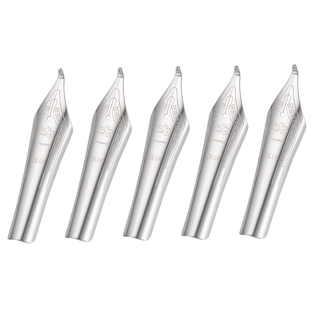 Jinhao Pennini Di Ricambio Oro – 5 Pezzi – Pennino Fine Per Penne Stilografiche 159, 450, 750