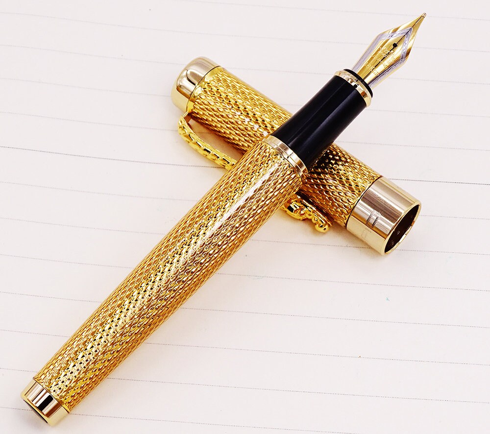 Jinhao 1200 Golden Dragon Fountain Pen, Ef/f/m/bent Nib
