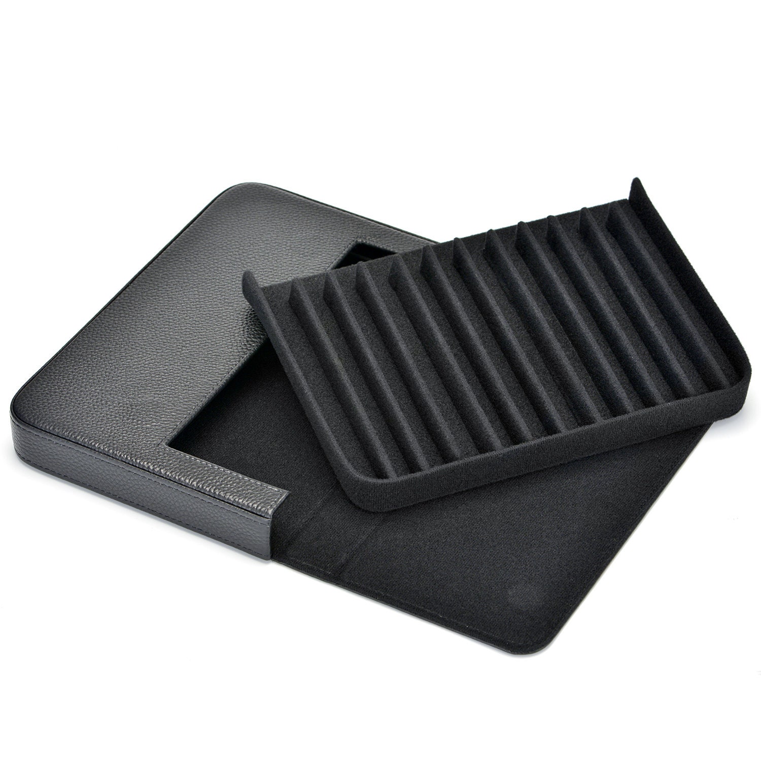Füllfederhalter-Etui Mit 12 Fächern – Kunstleder, Schwarz, 17,5x3x11,9 Cm, Mit Tragegriff