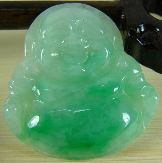 Certified Rich Vivid Green Jade Jadeite Pendant Buddha God | Etsy