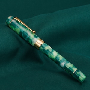 Jinhao 100 Centennial Füllfederhalter Marmor Grün, EF/F/M/Bent Nib Gold Trim Konverter Schreiben Geschenkstift