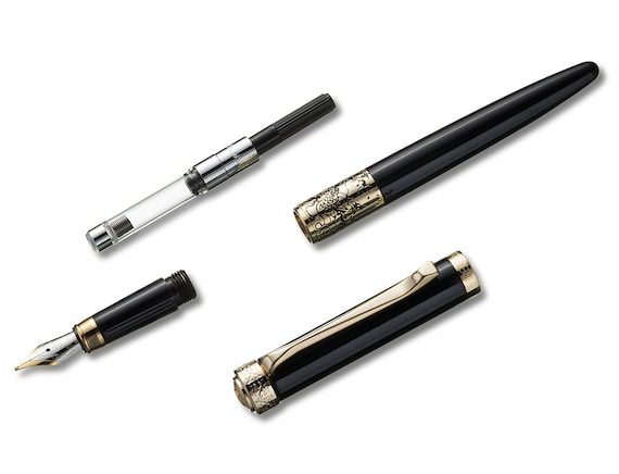 Regal 35 Black Dragon Phoenix Fountain Pen, Iridium Medium Nib