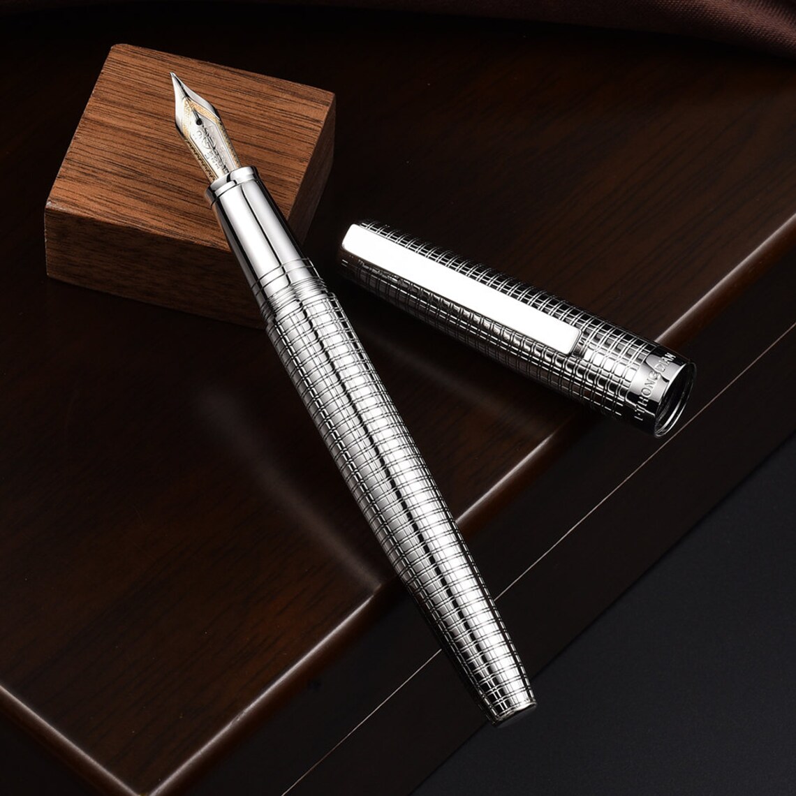 Hongdian 1845 14K Gold Fountain Pen 925 Silver Matte Pen Etsy