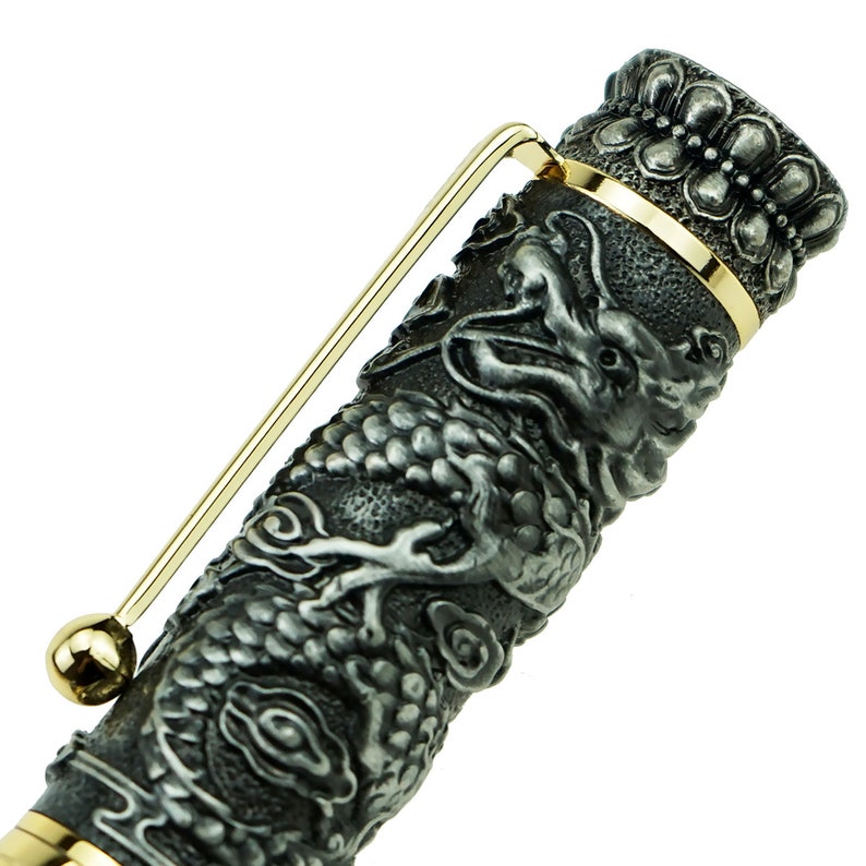 Jinhao Dragon Totem Tintenroller – Graues Barrel, Inkl. Stifttasche, 145 G, Für Langes Schreiben