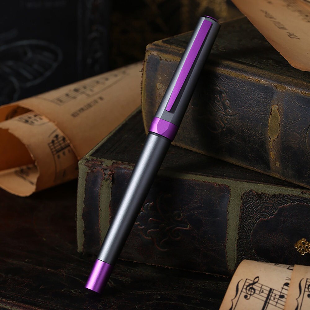 Levin 80 Red Fiber Brushed Fountain Pen,Iridium Extra Fine Gold Nib Original Imagjwnjs9czh5d2