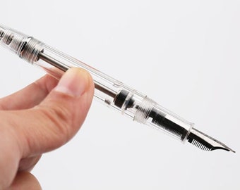PenBBS No 268 Clear Glass Demonstrator Vacumatic Round Extra Fine Fountain Pen