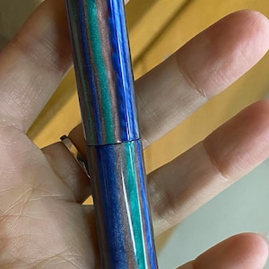 Mini étui pour stylo plume Majohn Wancai en acrylique bleu, stylo de poche plume iridium EF/F, stylo cadeau d'affaires compte-gouttes pour pochette d'encre transparente